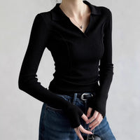 Womens Fashionable Vintage Slim-Fit Knit Sweater