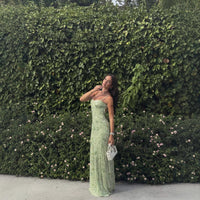 Sexy Green Slim-fit Slip Dress