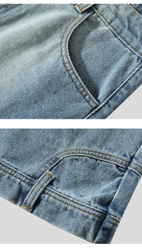 Loose Straight Bermuda Shorts Men's Blue