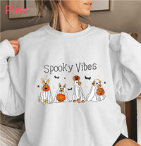 Halloween Cotton Material Round Neck Women's Sweater Long Sleeve