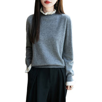 Women's Fungus Lace Collar Sweater Half-collar Wool Sweater