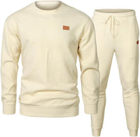 Round Neck Jacquard Sweater Set Men
