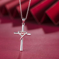 S925 Silver Diamond-studded Cross Necklace