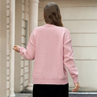 Autumn And Winter V-neck Single Breasted Cross-border Foreign Trade Cable-knit Sweater Coat