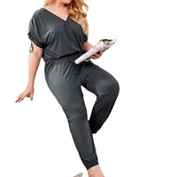 Leisure Fashion Home Wear Short-sleeved Jumpsuit