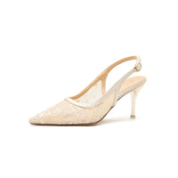 Lace Hollow-out Mesh Pointed High Heels Sexy