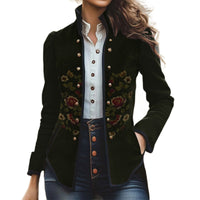 Elegant Embroidered Floral Blazer For Women
