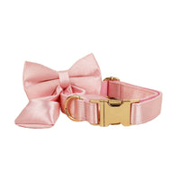 Pink Crystal Dog Collar And Leash With Wedding Ribbons