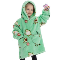 Boys And Girls Comfortable Cotton Velvet Cold-proof Clothes Lazy Blanket Hooded Plus-sized Thickened Blanket Lazy Clothes Children's Sleepwear