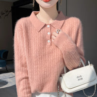 Women's Ribbed-knit Loose-fitting Thickened Sweater All-match Top