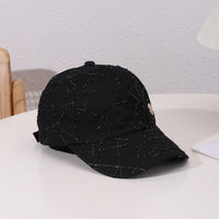 Single-color Shiny Silk Texture Rhinestone R-style Japanese-Korean Fashion Mesh Cap With Breathability, Suitable For Daily Outings And Photography.