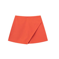 Women's Fashion Solid Color Asymmetric Half-body Skirt