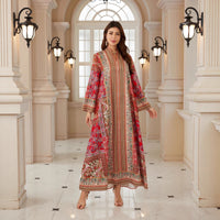 Dubai Abaya Muslim Womens Printed Pullover Dress