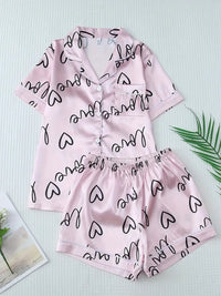 Cardigan Pajamas With Short Sleeves Cozy Casual Loungewear Set