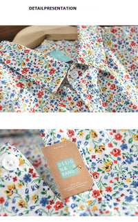 Men's Casual Long-sleeved Floral Linen Shirt Coat