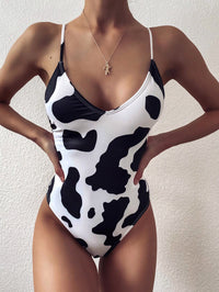 One-piece Pleated Bikini Strap Swimsuit
