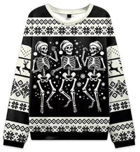 Christmas Cat Hat Snowflake Print Women's Round Neck Sweatshirt