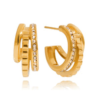 Stainless Steel Rhinestone Earrings For Women