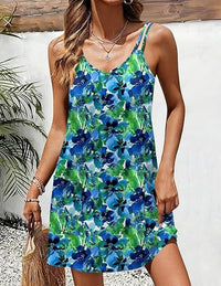 Loose-fitting Printed Slip Dress For Women