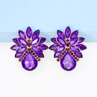 New Fashion Women's Personality Flower Rhinestone-embedded Earrings