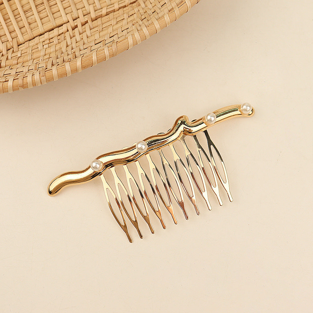 European And American Fashion Glossy Pine Branches With Comb Shaped Electroplating