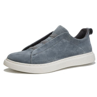 Men's Elastic No-Tie White Casual Sneakers