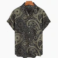 Casual Fashion 3D Digital Printing Short Sleeve Shirt Men