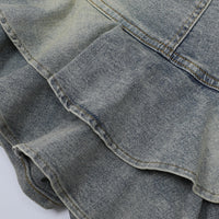 American Retro Girly Simplicity Denim Skirt