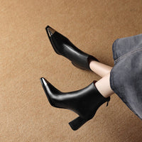 Fashionable Closed-toe Pointed-toe Chunky Heel Shoes For Women