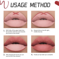 12 Color Matte Lipstick Lip Liner Suit