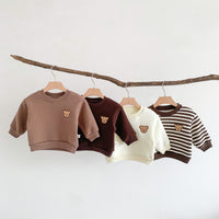 Baby Velvet Sweatshirt Baby Pullover Round Neck Warm Bottoming Shirt