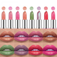 Pearlescent Color Thin And Glittering Lipstick Moisturizing