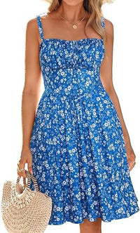 Womens Retro Elegant Lace-Up Holiday Beach Dress
