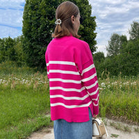 Women's Loose Striped Turtleneck Sweater