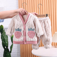 Girls' Coral Fleece Home Wear Two-piece Set