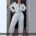 Stylish Relaxed-fit Wide-leg Pants With An Elegant Pearl-accented Set