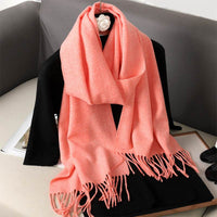 Solid Color Maillard Scarf Cashmere-like Women Warm Shawl