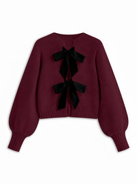 Womens Polyester Long-sleeved Knitted Sweater
