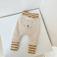 Padded Fleece Trousers High Waist Belly Protection Warm-keeping Pants Outer Wear