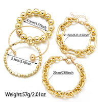 Multi-layer Aluminum And Iron Metal Bracelet Set