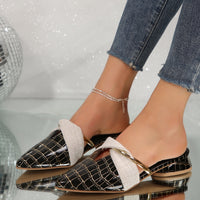 Womens Pointed-Toe Low-Heel Slippers For Outdoors Sexy Chic