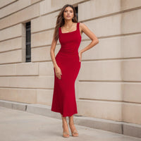 Summer New Arrival Waist-Cinching Bodycon Maxi Dress Sexy Slim-Fit