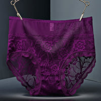 High Waist Hollow-out Lace Sexy Ladies Panties Breathable Traceless Sheath Cotton Stall