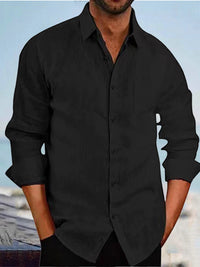 Long Sleeve Shirt Simple Printed Men's Casual Printed Shirt