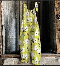 Vintage Print Wide Leg Women's Jumpsuit