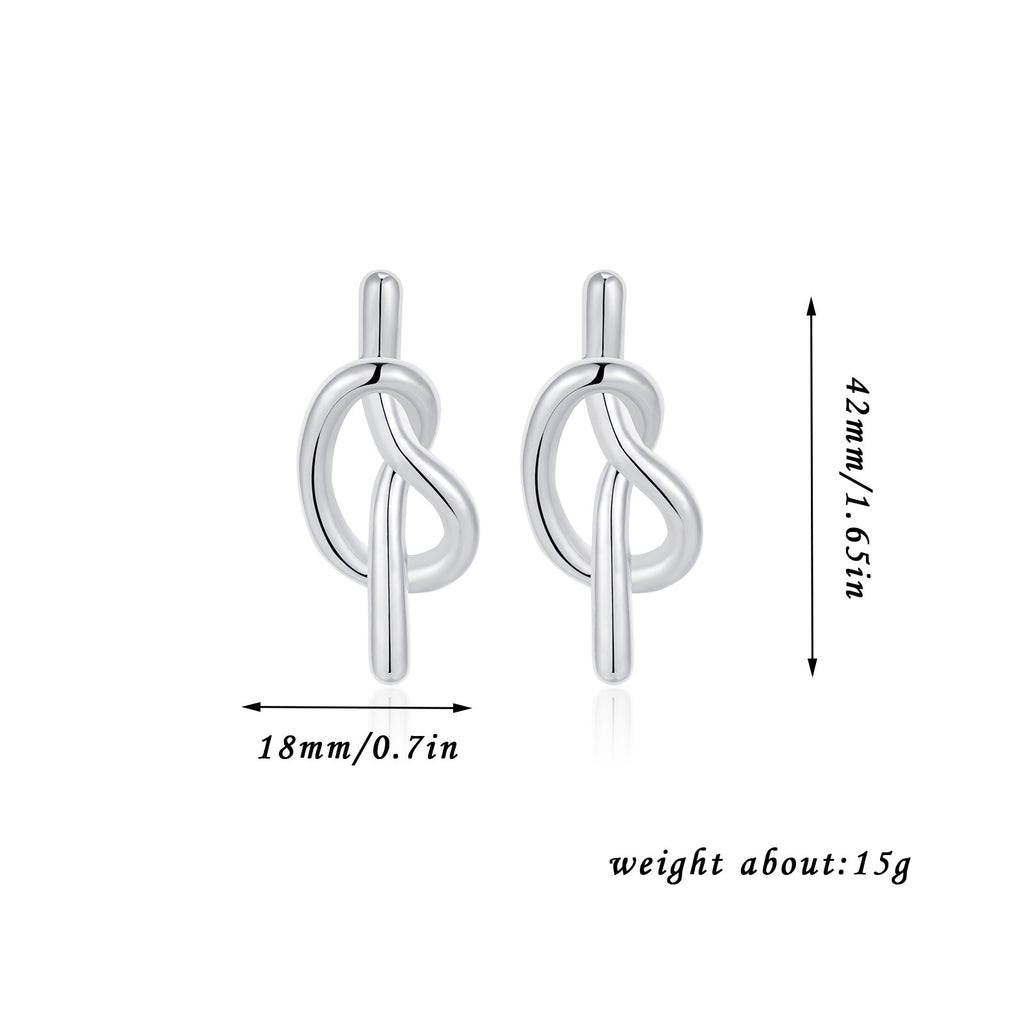 European And American Minimal Art Cold Knotted Bends And Hitches Mosquito Coil Ear Studs