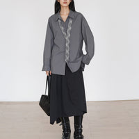 Spring And Autumn Normcore Gray Long Sleeve Shirt