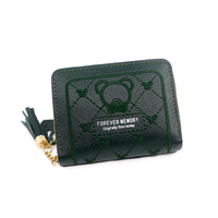 Embroidered Love Korean Women's Wallet Short Clutch Little Girl Coin Purse Women's Zipper Bag Card Holder Card Case