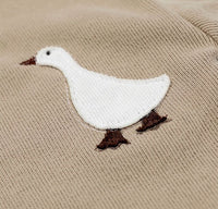 Rice Wool Material Bear Goose Embroidered Baby Two-piece Set