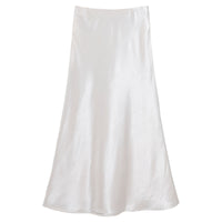 Acetate Satin Skirt Womens Autumn High-Waisted Slimming A-Line Skirt